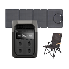 Delta 3 + Painel 110W + Cadeira Ecoflow