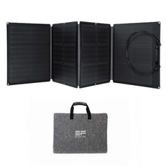 Painel Solar Portátil Ecoflow 110W articulado e bolsa cinza