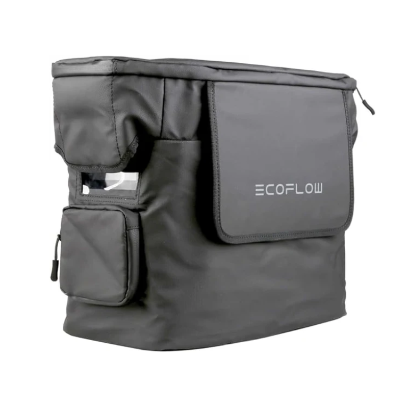 Bolsa preta porta Ecoflow Delta 2 traseira