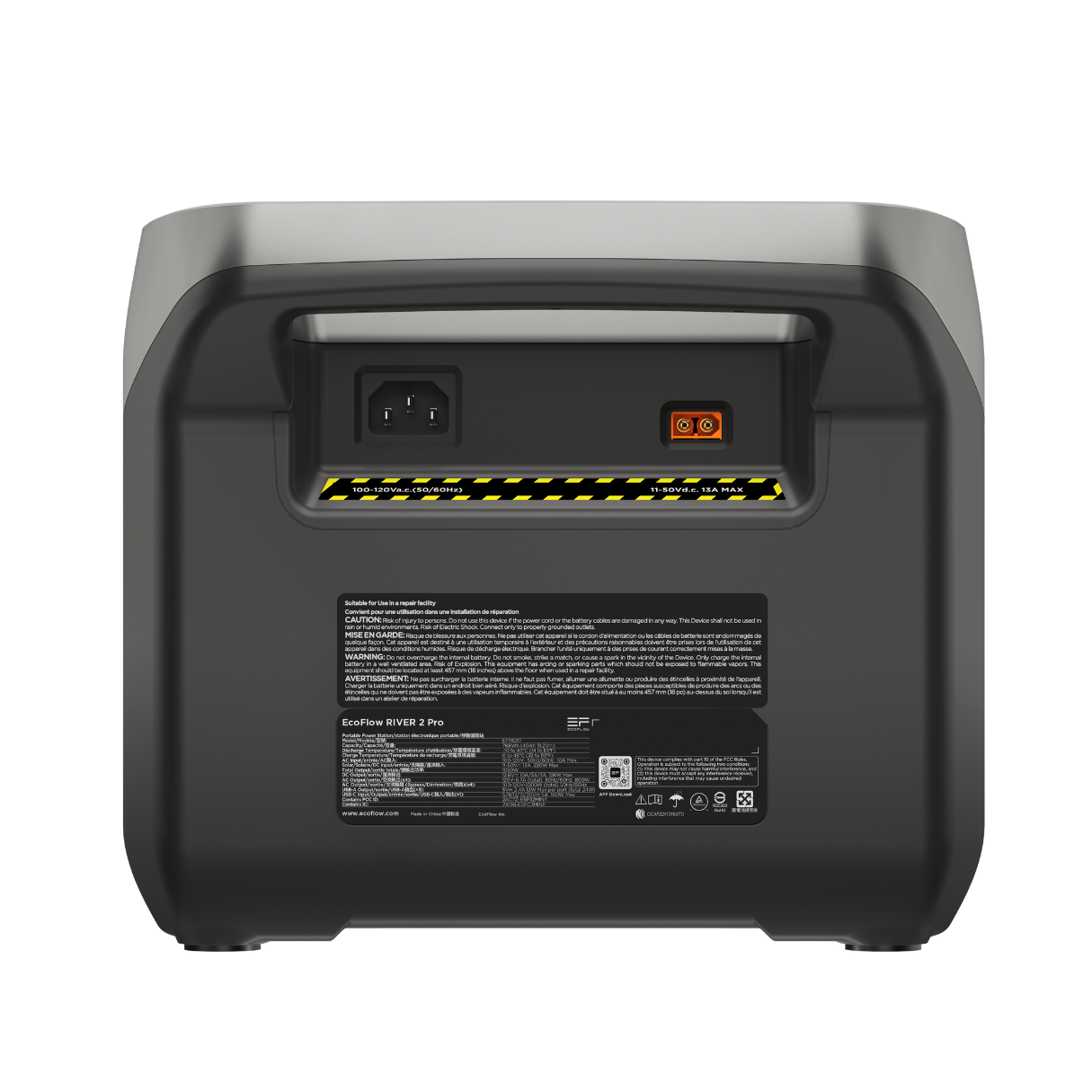 Estação de energia EcoFlow River 2 Pro traseira