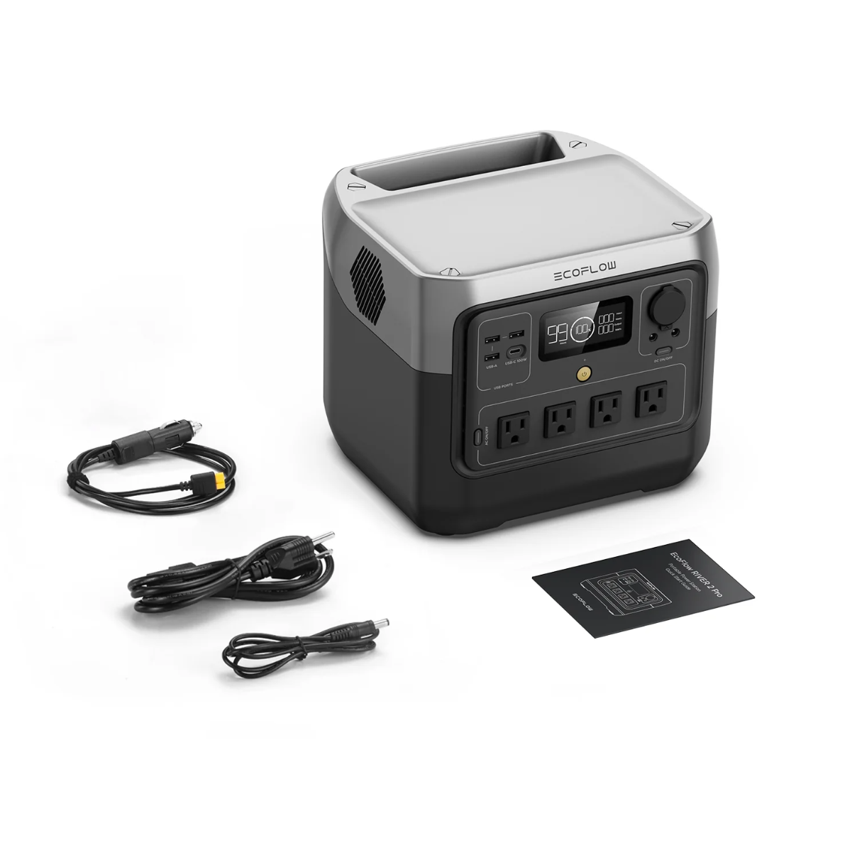 Ecoflow River 2 cabos de conectores e manual