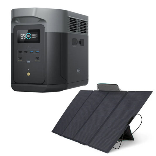 Estação de energia Delta 2 Max com Painel Solar Portatil 220W