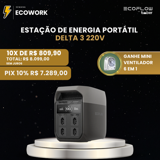 EcoFlow Delta 3 - Estação De Energia Portátil 2200W / 1024Wh