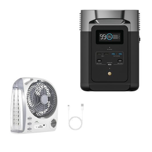EcoFlow Delta 2 Estação de Energia Portátil 2400W / 1024Wh + Ventilador Brinde
