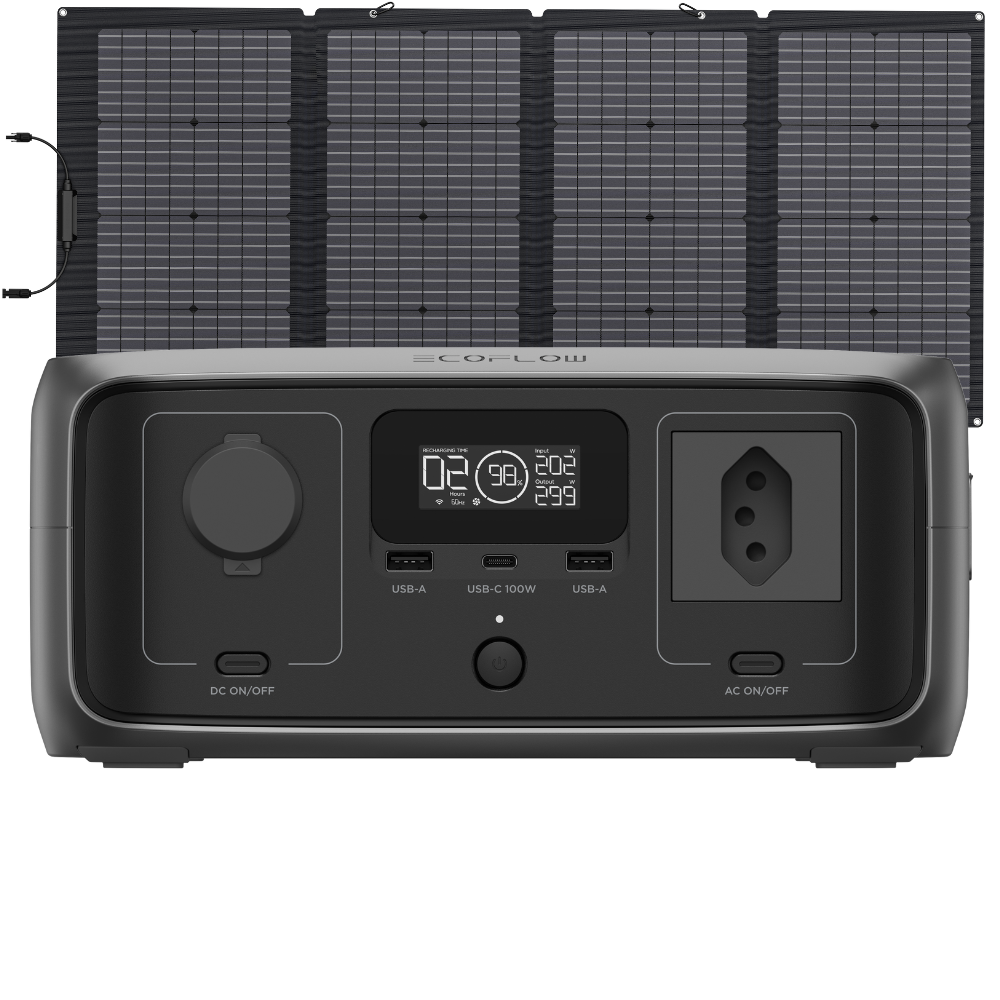 EcoFlow River 3 PLUS + Painel de 110W - Estação De Energia Portátil 600W